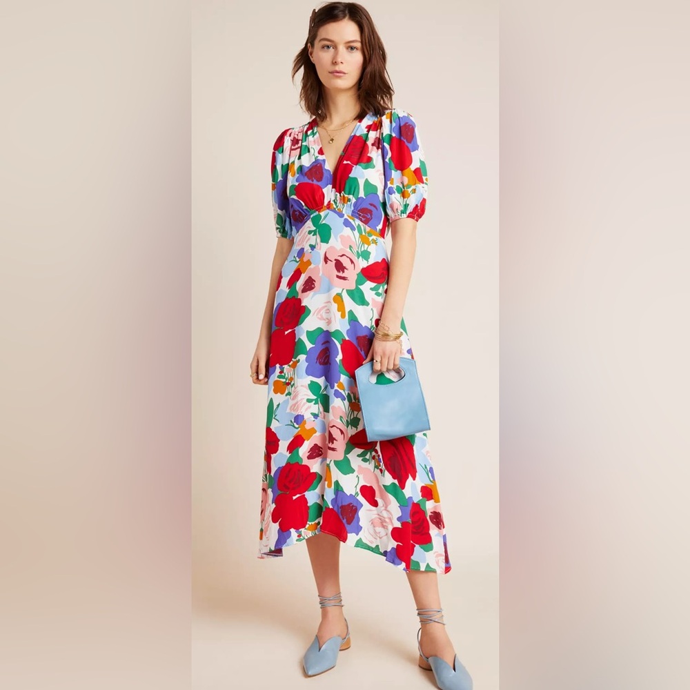 Faithfull the Brand Anita V neck midi dress